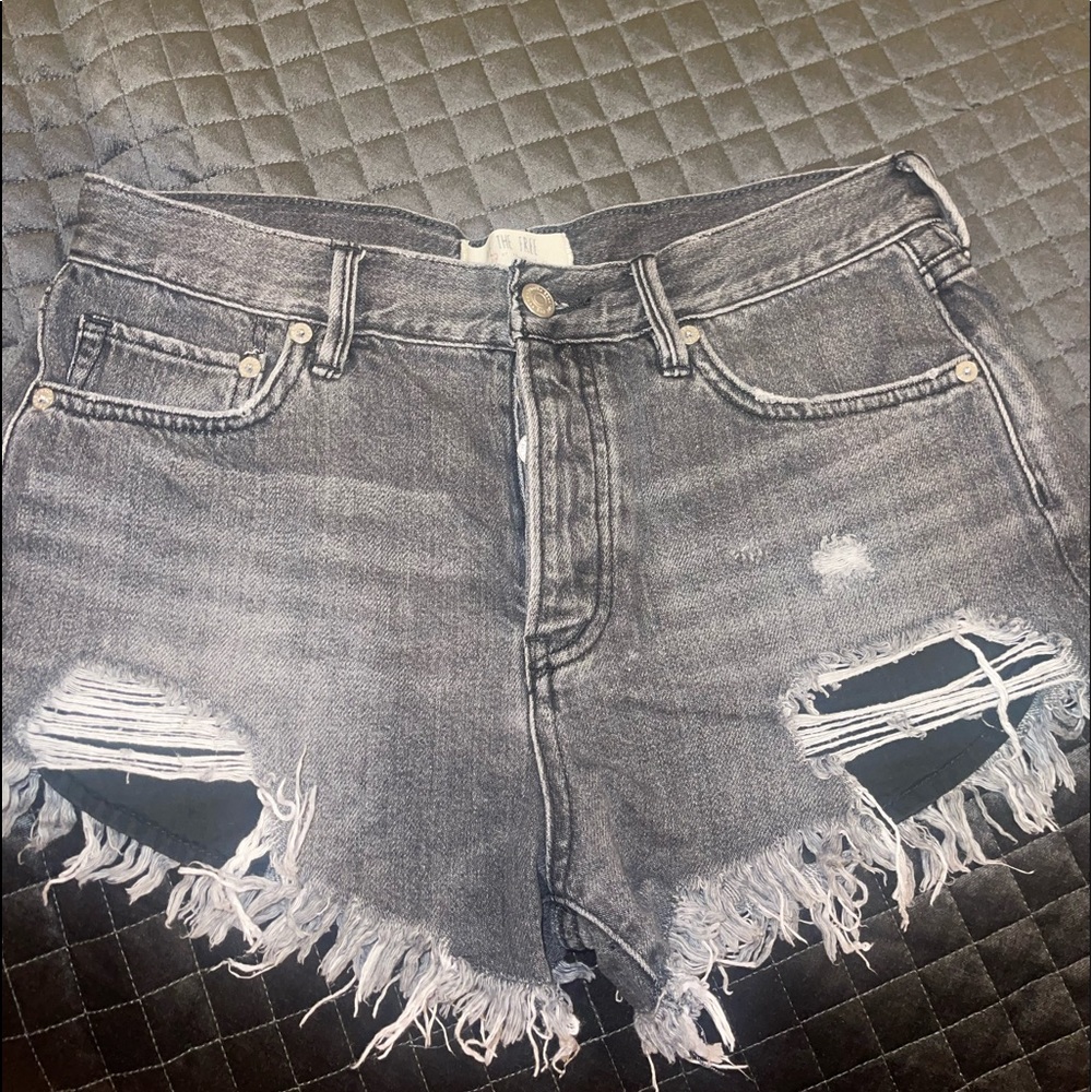 Grey jean shorts